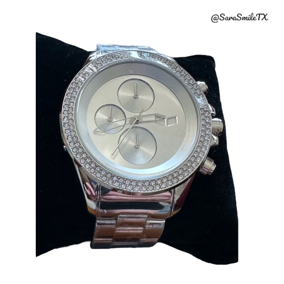 VESTAL ZR2018 Swarovski Silver Stainless Steel 43mm Watch - NWOT - Picture 13 of 15